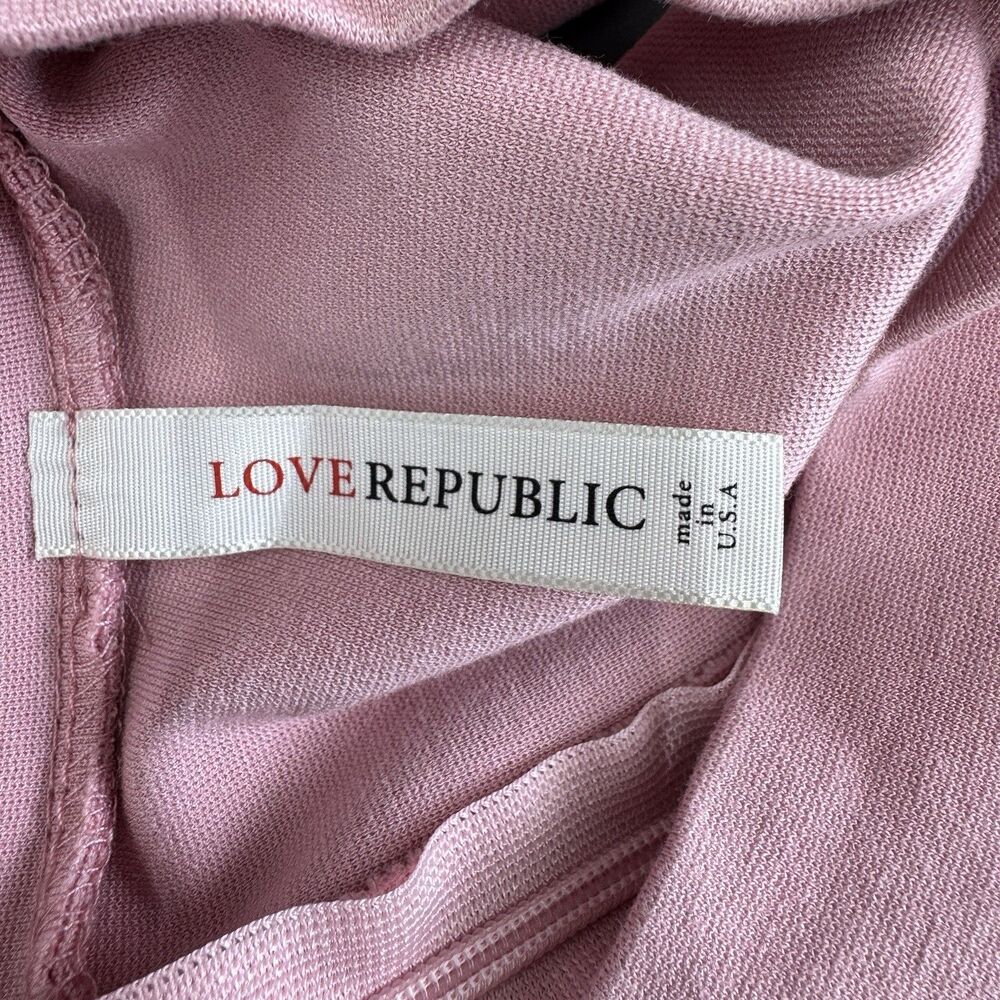 Love Republic Mauve Pink Bodycon Mini Dress Cutout Choker Neck Sleeveless Sz L - Picture 3 of 7